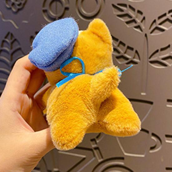 Doll Pendant Multiple Dog Breeds Soft Texture Plush Keychain with Hat Sunglasses Denim Portable Hanging