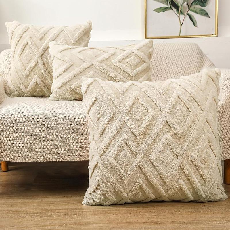 Мягкие Наволочки для Декоративных Подушек Вязание Мех Однотонный Чехол для Подушки Дивана Подушка для Талии Наволочка Защитный Чехол для Подушки Офисный Диван