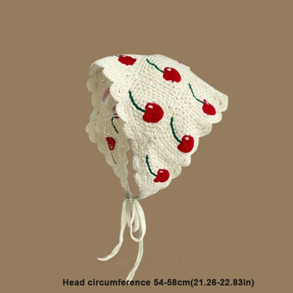 Crochet Triangle Headband Knitted Beach Vacation Headkerchief Sweet Girl Flower Headscarf