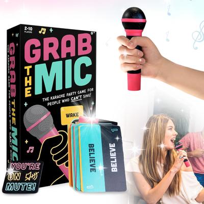 Exciting The Mic-8+ лет, 2-10 игроков - Настольная игра для плохих певцов - 250 карточек с текстами песен для веселья, веселых игр, вечеринок по случаю дня рождения, детских подарков