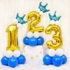 32 дюйма 0-9 черный, золотой, синий воздушный шар с цифрой, короной, цифрой, баллон из гелиевой фольги, детский душ, день рождения, вечеринка, свадебный декор, поставки шаров