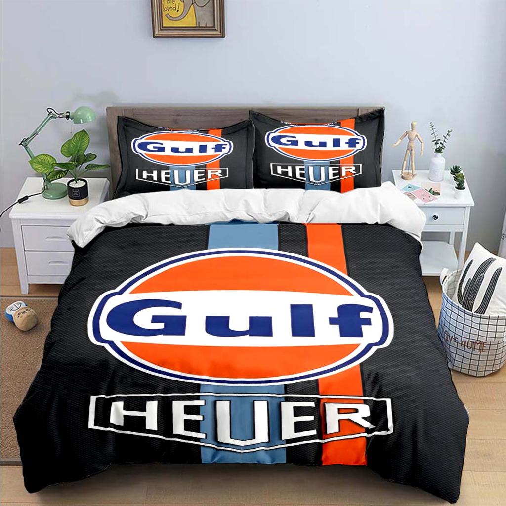Модные Комплекты Постельного Белья с Узором G-Gulf Racing Набор Постельных Принадлежностей Пододеяльник Комплект С Одеялом Комплект Постельного Белья Роскошный Подарок