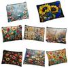 Double-sided Printed Toiletries Organizer Floral Cosmetics Storage Bag  Outdoor Use