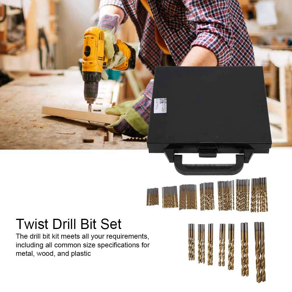 Спиральная дрель, 99 шт./компл., спиральная дрель из высокоскоростной стали с титановым покрытием, спиральная дрель со стальной пластиной, смешанная дрель, пластиковые коробки