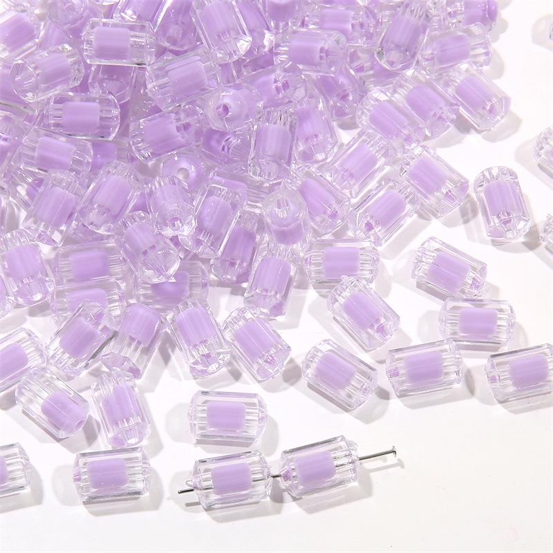 Бусины для браслета ручной работы, акриловые прозрачные матовые цветные гальванизированные бусины для колонн, глянцевые бусины в бусинах, бусины, браслет ручной работы своими руками, ожерелье, свободные бусины