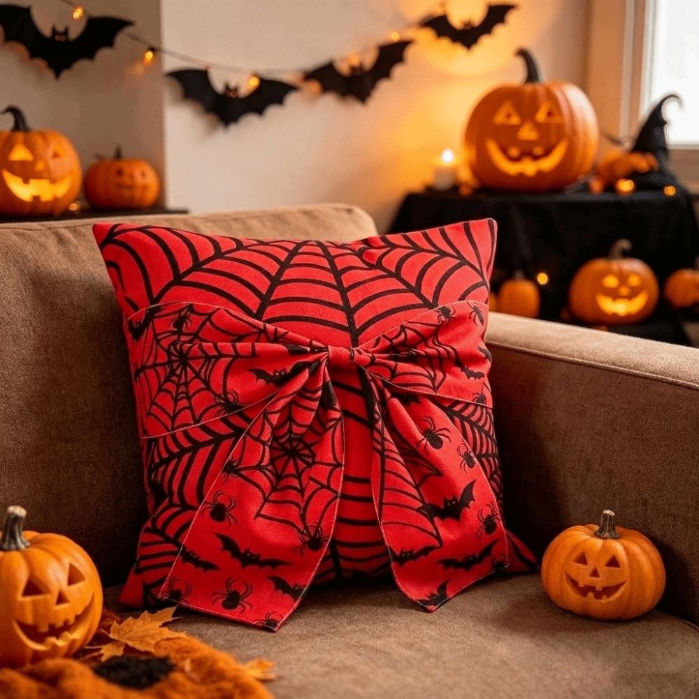 Washable Halloween Ghost Pillowcase Gothic Style Bat Pillowslip Throw Pillow Cases Party