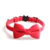 Velvet Cat Collar Bowknot Adjustable Safety Buckle Gatos Bow Tie Cat Accessories Collar for Cats with Bell Solid Color