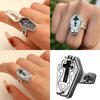 High Quality Coffin Crosses Rings Gothic Skull Coffin Cross Adjustable Ring for Unique Style and Fashion Enthusiasts
