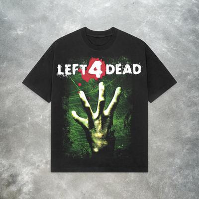 Летняя горячая распродажа Футболка Left 4 Dead Valve Ретро Y2K Стрелялка про зомби Видеоигра Футболка Мужская Круглый вырез Короткий рукав