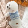 New Autumn and Winter Dog Sweater Nordic Style Rhombus Small Dog Teddy Bear Puppy Warm Two-legged Pet Clothes