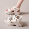 Internet Celebrities Thick-soled Velcro Sandals Small Height Increase Sports Style Sandals 2025 Summer New Soft-soled Beach Shoes