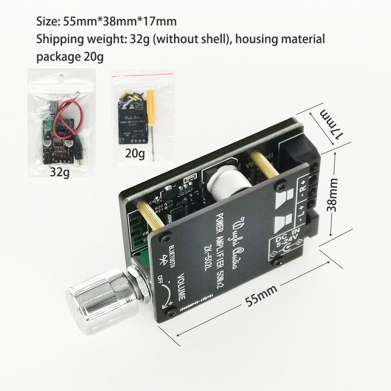 ZK-502L MINI Bluetooth 5.0 DC 5-24V Беспроводной цифровой усилитель мощности стерео 50 Вт x 2 Bluetooth Amplificador