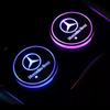 New For Mercedes Benz 2pcs Interior Light Coaster LED Illuminated Car Water Cup Coaster For Mercedes Benz B/C/E/S Class A Class