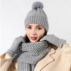 3 шт./комплект унисекс зимняя шапка шарф перчатки комплект толстые трикотажные защитные шапки перчатки эластичные