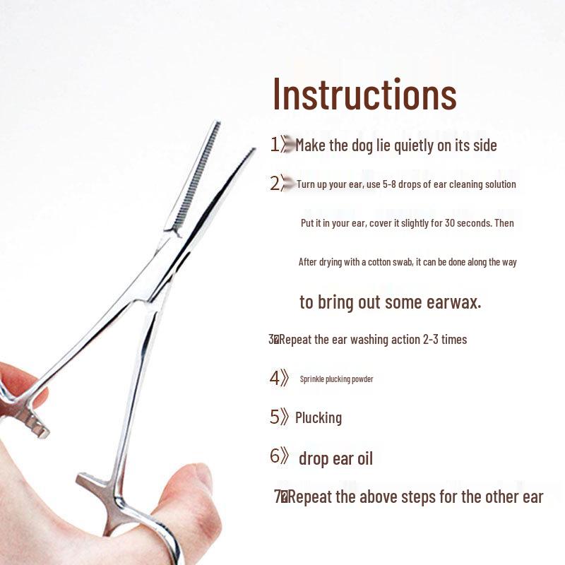 Щипцы для удаления шерсти из ушей у домашних животных для собак и кошек (Гемостатический в стиле «Тедди»)
