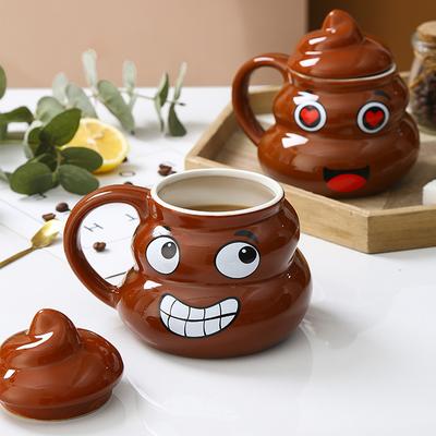 Кружка для чая и кофе, многофункциональная, шаловливая, для розыгрышей, из керамики, в форме какашки, с ложкой, многоцелевая, для питья воды, для женщин и мужчин