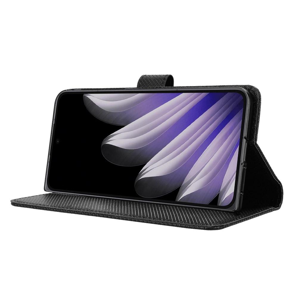 For Oppo Find N5 5G Leather Wallet Case with Strap Diamond Texture Phone Cover