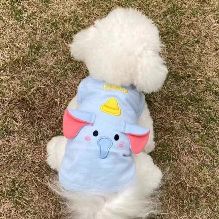 Summer dog clothes thin pet clothes breathable cartoon dog vest cat clothes teddy bear clothes