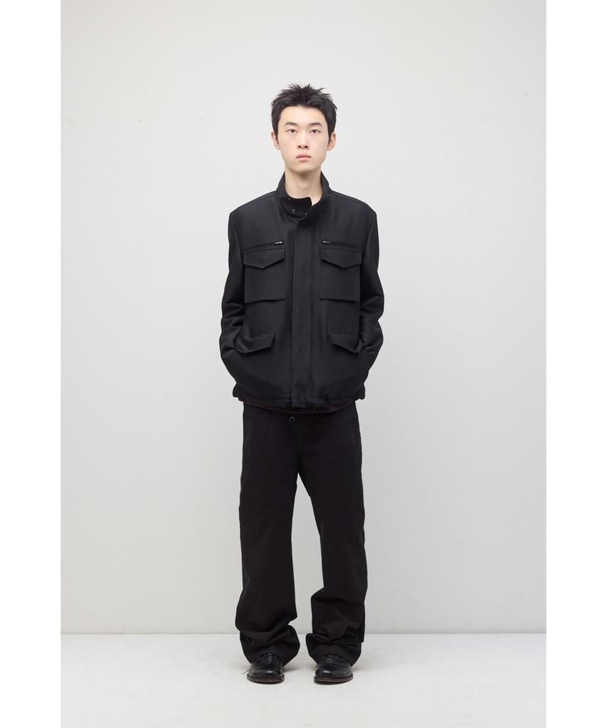 HATCHINGROOM Silent M65 Jacket Wool/Silk Black