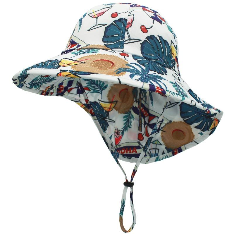 Ocean Wind Children's Neck Visor Sunshade Baby Sunscreen Hat Wide Brim Children's Bucket Hat Baby Beach Hat