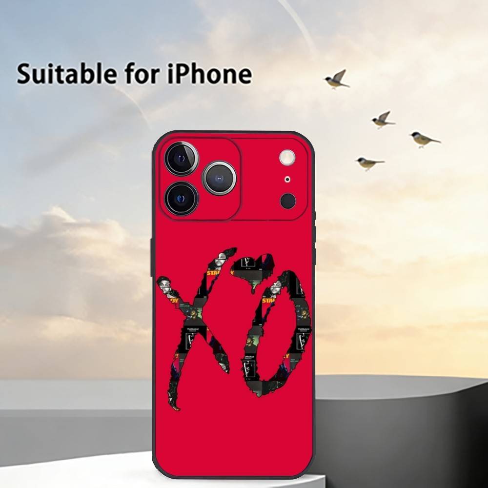 Чехол для телефона W-Weeknd X-XO для iPhone 17,16,15,14,13,12,11 Plus,Pro Max,XS, Мягкий силиконовый черный чехол