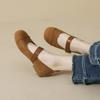 Retro One-Strap Mary Jane Shoes Flat-Bottomed Shallow Grandma Shoes Boken Single Shoes