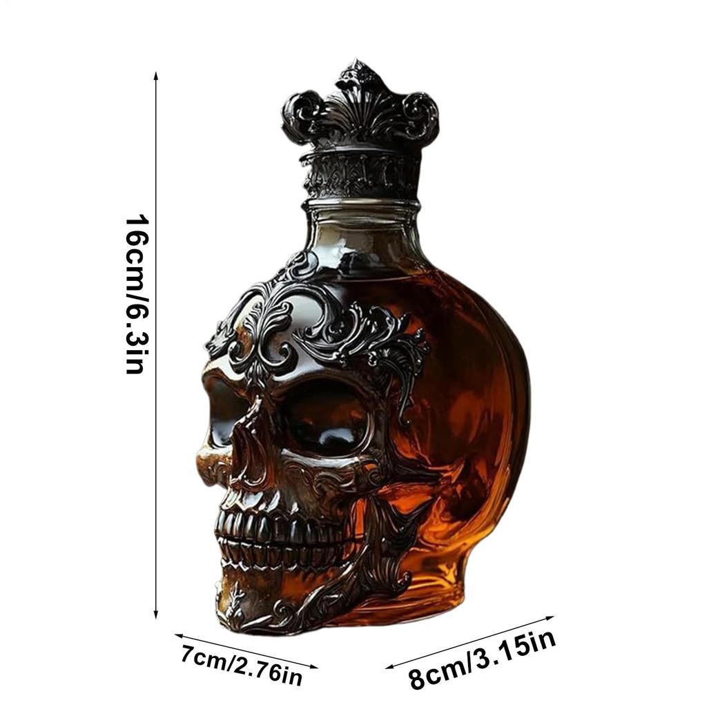 Бутылка виски Декор черепа Диспенсер для алкоголя Скелет Скульптура бутылки виски и вина для бурбона водки бренди свадебной вечеринки