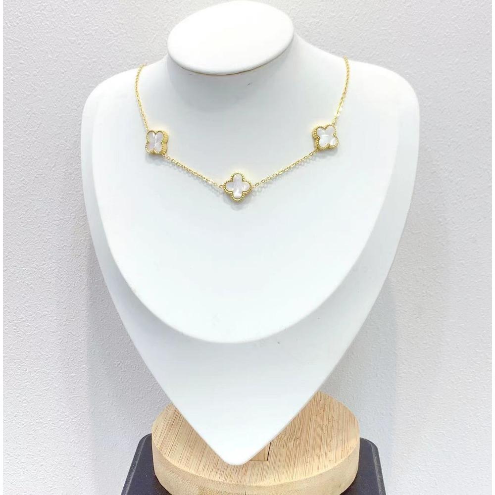 Двусторонняя подвеска «Четырехлистный клевер», женская цепочка для ключицы, ювелирное изделие, модное ожерелье от интернет-звезды