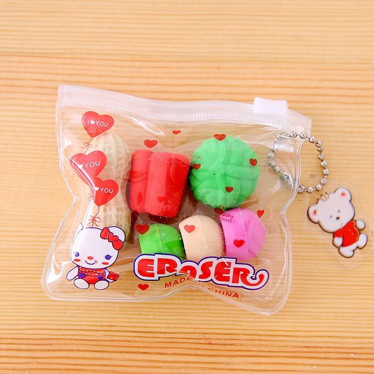 1 упаковка, милые резиновые канцелярские принадлежности из кавайного материала, школьные принадлежности, креативная новинка, детский ластик