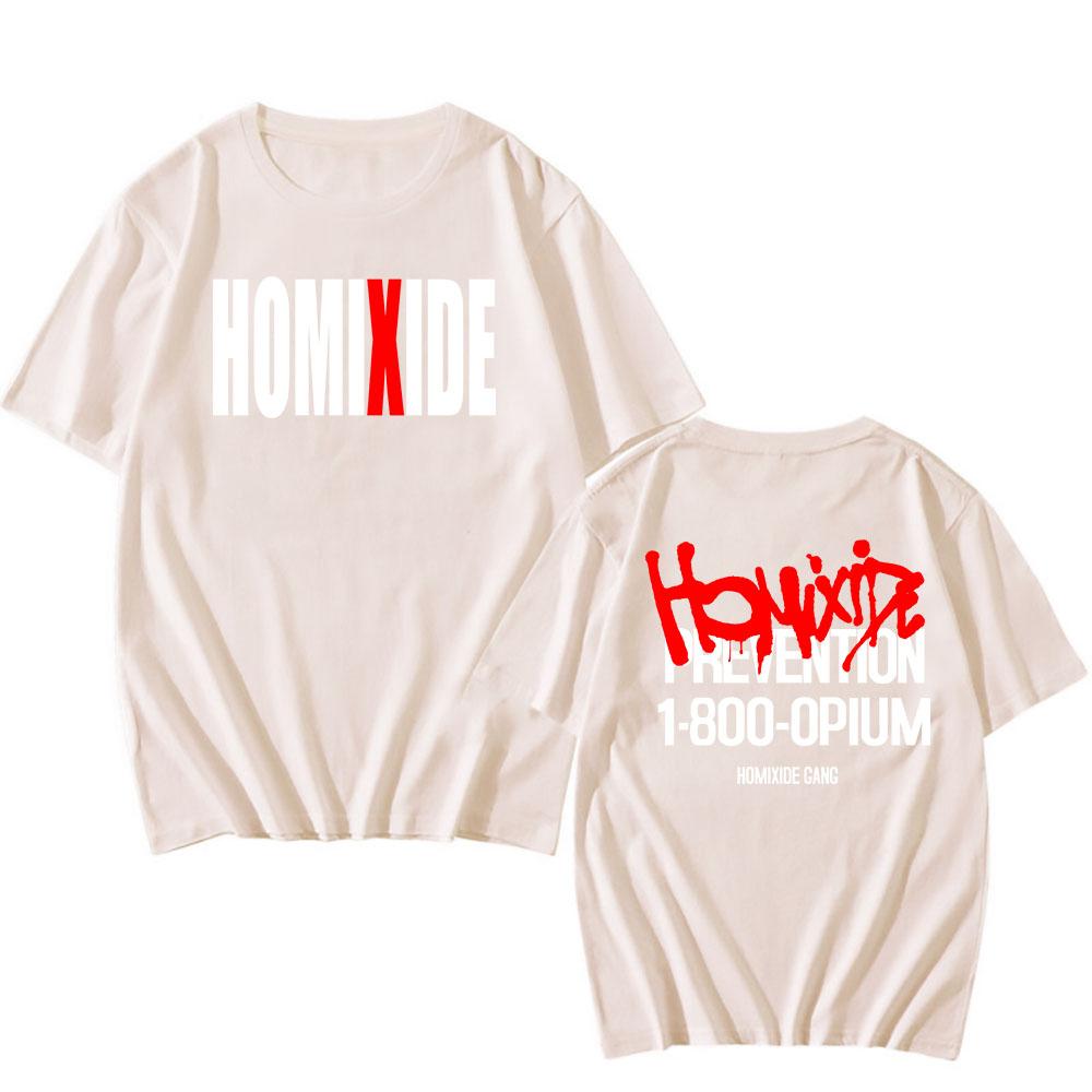 Футболки Rock Band HXG Homixide Gang Футболки Летняя Хлопковая Футболка с Коротким Рукавом Мужская Женская Одежда Графическая Футболка Принт в Стиле Гранж Топ