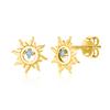 925 Sterling Silver Gold Vermeil Sun Stud Earring