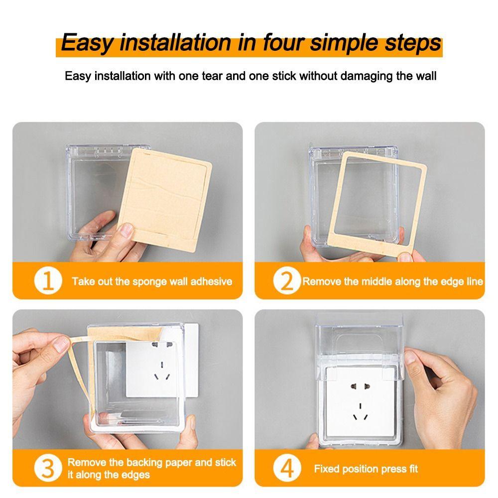 86 Type Electric Plug Cover Self-Adhesive Plug Box Durable Switch Protective Cover  for Home