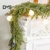 Рождественская гирлянда из искусственной зелени, гирлянда из лозы, зимнее украшение из искусственной сосновой лозы для каминной полки, лестницы, стола, декор