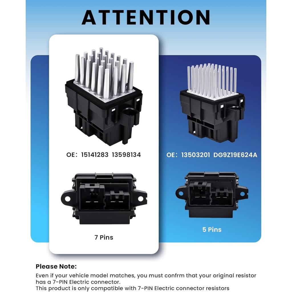 Blower Motor Resistor for Select 2007-2013 Chevy Silverado Tahoe Equinox/GMC Sierra Yukon/Buick/Cadillac/Dodge/Chrysler Replace #15141283 13598134