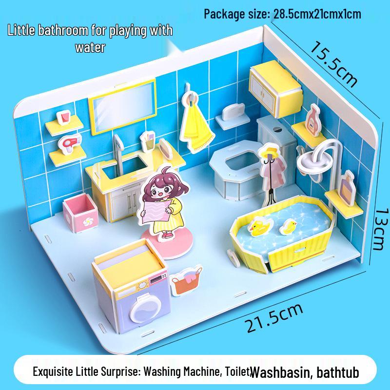 3D стерео-пазл-модель дома - Бумажный DIY-конструктор, развивающая игрушка для творческих детей от 3 до 6 лет
