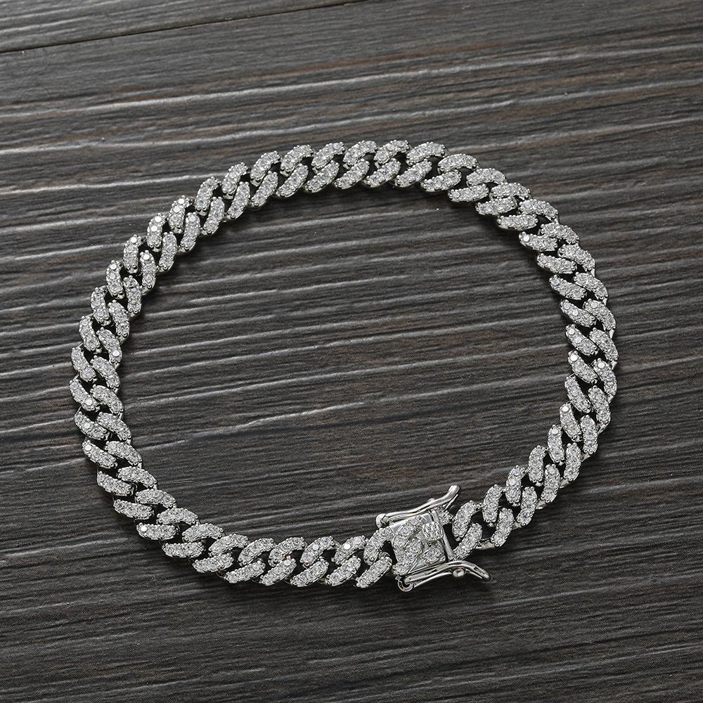 BB237 6mm Brass Cubic Zircon Cuban Bracelet Fashion Women Chain Bracelets