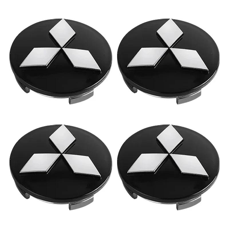 4Pcs Car Wheel Hub Center Caps Rim Badge Emblem Cover Accessories For Mitsubishi Lancer Pajero L200 Delica Eclipse Accessories