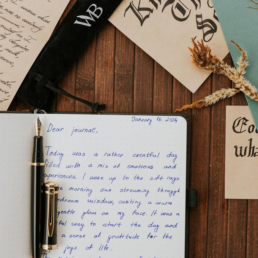 Wordsworth Black Fountain Pen 18K Glided Medium Includes 24 Pack Ink Ink Refill Converter Gift Gold Perfect for Men Women & Set, Nib, Cartridges, &