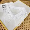 Lace Fake Collar Tie Women White Hollow Detachable Collar Lapel Shirt Blouse Top False Collar Woman Necklace Clothes Accessory