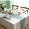 Nordic Linen Geometric Wave Pattern Embroidered Deer Tablecloth Square Multifunctional Cover Cloth