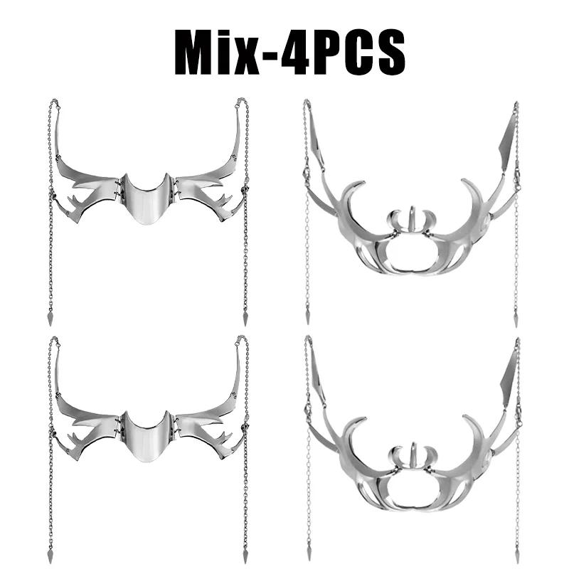 Преувеличивать киберпанк роскошные женские маски мода металлическая цепь нос лицо украшение модные ювелирные изделия маскарад аксессуары подарки
