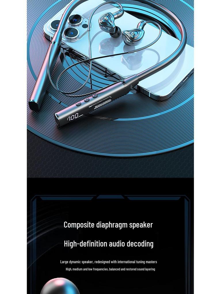 2025 Bluetooth Neckband Headphones: Wireless, Long Battery, Sport, In-Ear, Metallic Sound