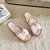 Designer Open Toe Women Slippers Ladies Outdoor Wedges Heel Dress Slides Summer Open Toe Women's Shoes