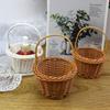 Multi-functional Flower Storage Basket Rattan Rustic Flower Basket Handheld Woven Basket  Shopping