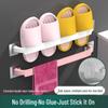 Punch-Free Wall-Mounted Bathroom Shoe Rack: Draining Slipper Holder Behind Door.