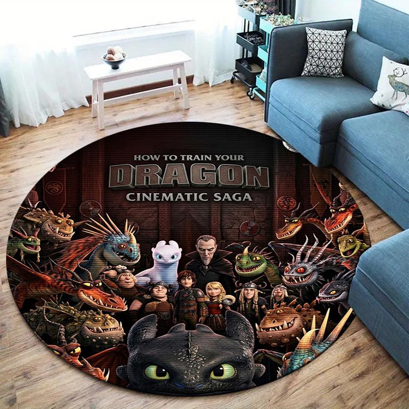 How Train Dragon Round Area Rug Carpet Rug For Living Room Bedroom Sofa Playroom Decor Nonslip Floor Mat