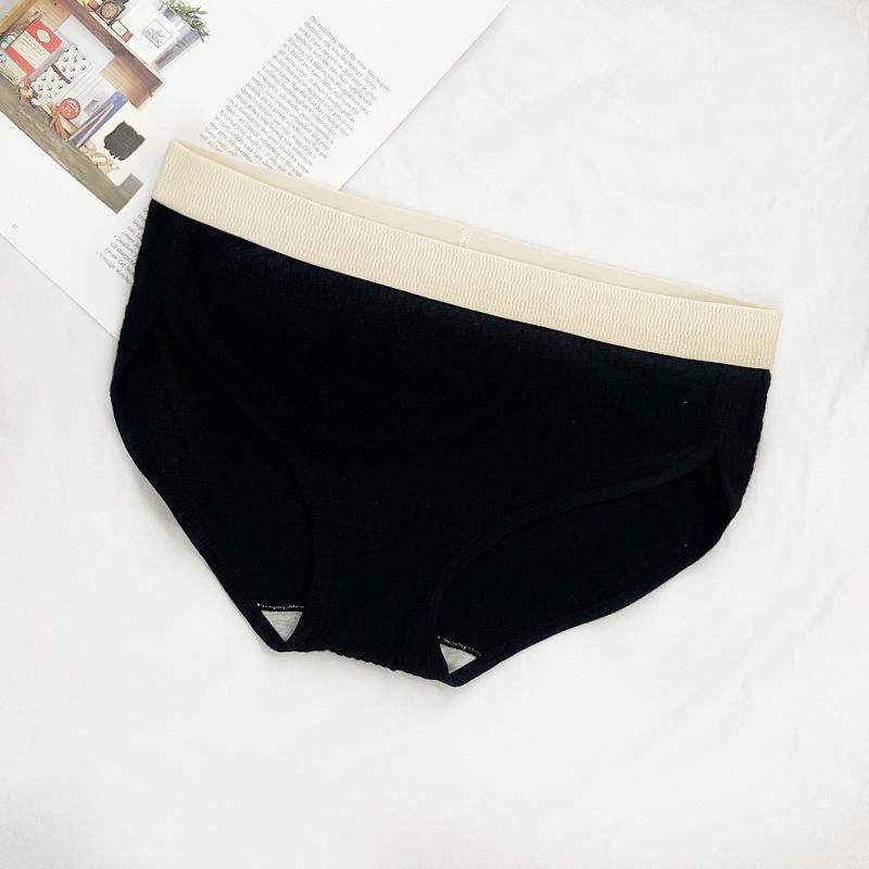 Spring Solid Color Women's Underwear Multi-color Simple Mid Waist Breathable Triangle Pants