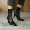 Fashion High Heels Women Ankle Boots Pointed Toe Designer Elegant Leather Shoes 2025 Trend Winter Fashion Pumps Chelsea Botas De Mujer