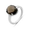 Серебряное кольцо с натуральным раухтопазом (дымчатым кварцем), вес изделия 3,12 гр (2180517)
