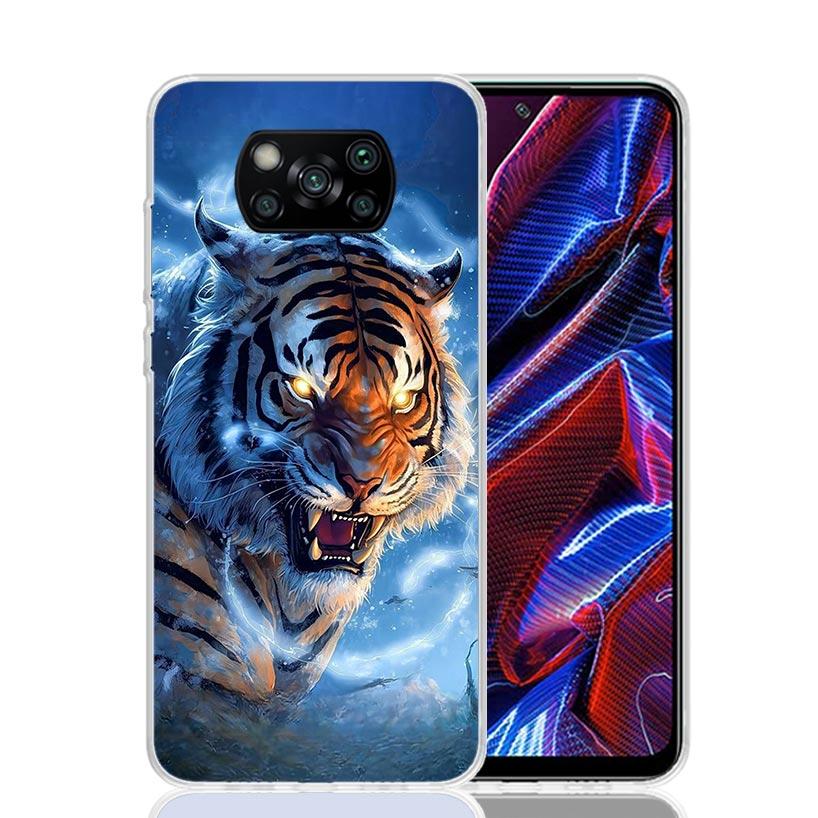Ferocious Tiger Animal Case Phone Cover for Xiaomi Redmi Note 10 9 9S 8 8T 7 5 Pro Mi 12T 11T 10T 9T 12 11 Lite A3 A2 Trend Fund
